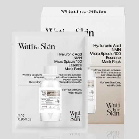 Wati for Skin Hyaluronic Acid NMN Micro Spicule 100 Essence Mask Pack(27g×10ea)
